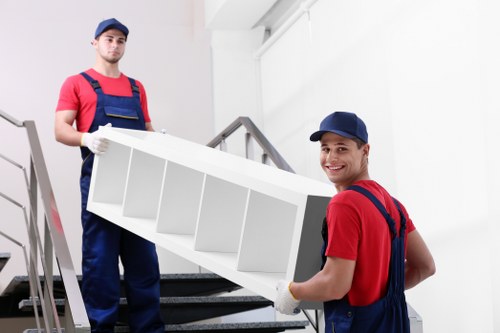 Removal van loading boxes for a house move service