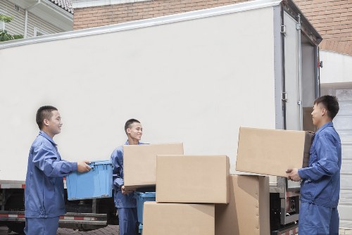 Student removal team loading boxes in West Kensington