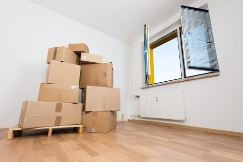 Furniture and boxes being transported for a West Kensington move