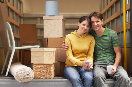 Packed moving items ready for collection in West Kensington